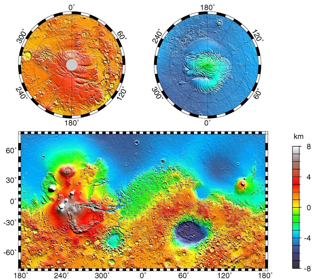 Maps of Mars Global Topography