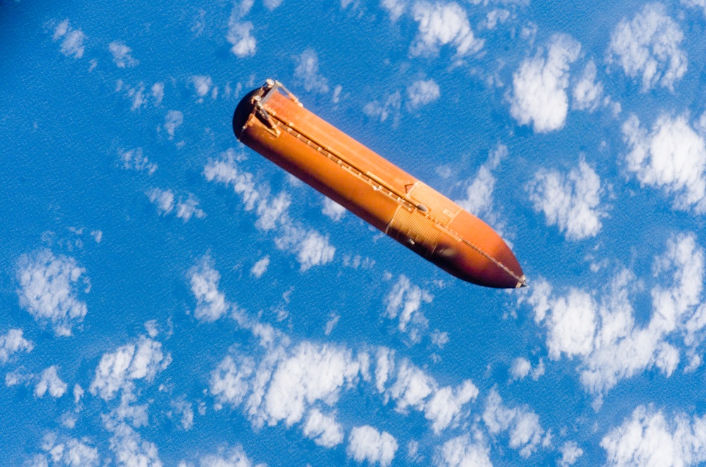 View of STS-114 External Fuel Tank during separation