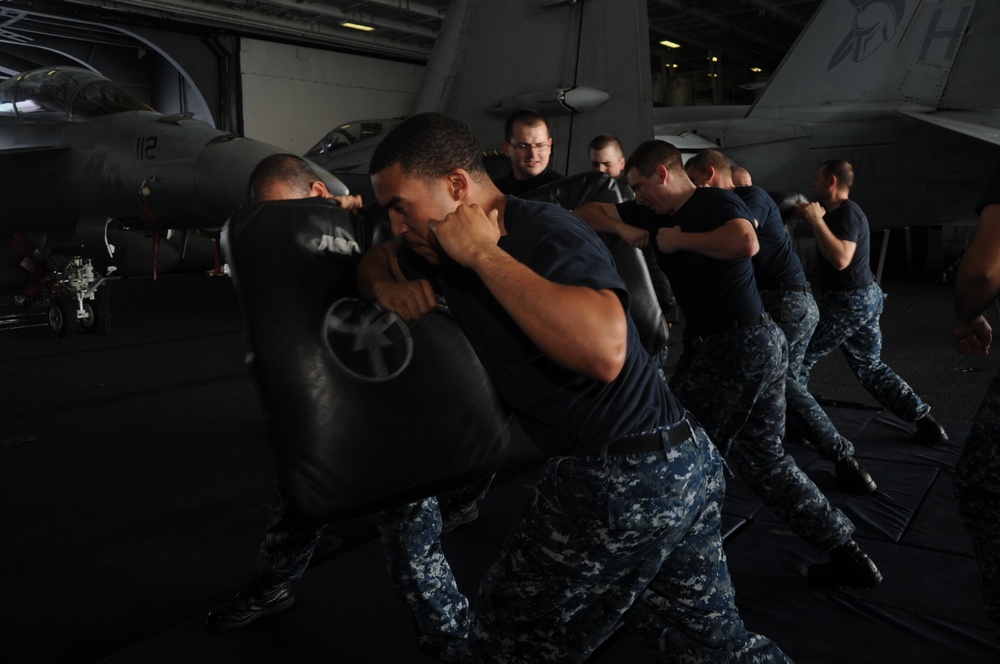 Security training aboard USS Nimitz