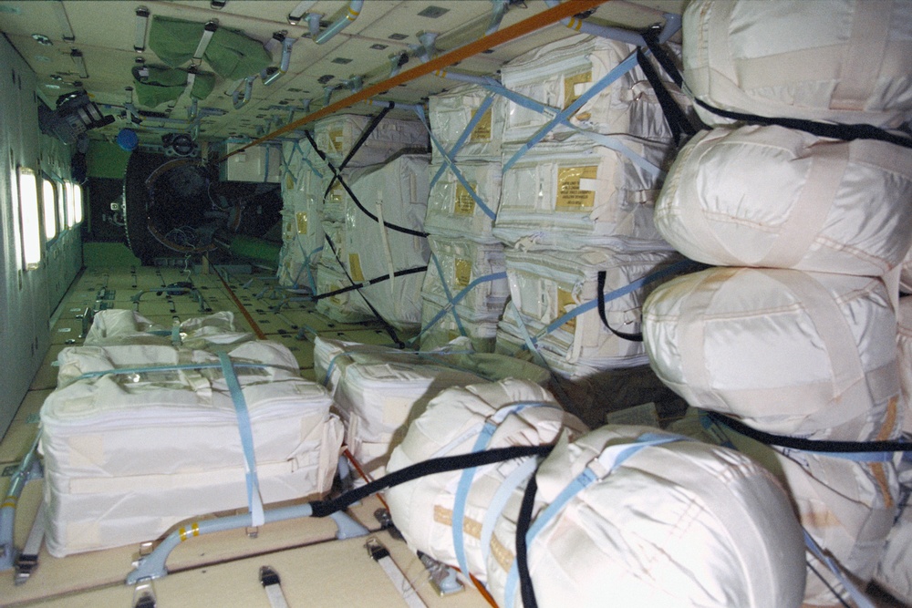 Interior views of the FGB/Zarya module panels and stowage