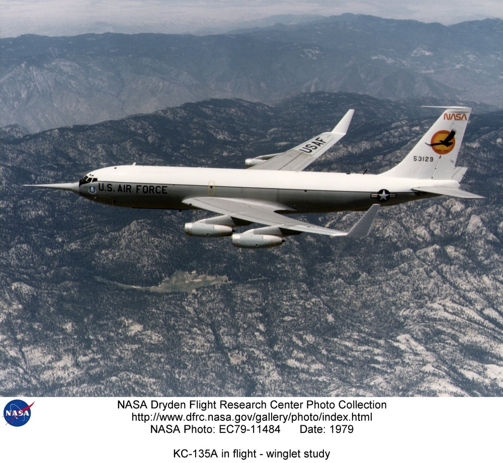 KC-135A in flight - winglet study