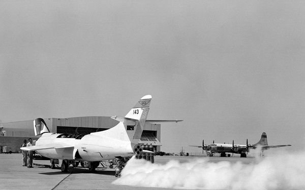 D-558-2 LOX (Liquid OXygen) jettison on ramp