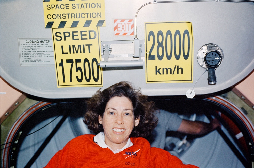 MS Ochoa poses in Node 1 during STS-110