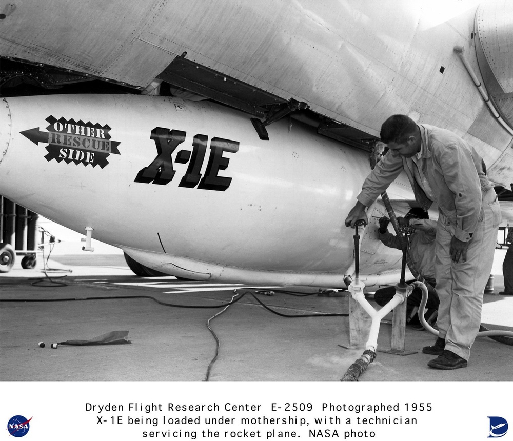 X-1E Being Loaded on B-29 Mothership