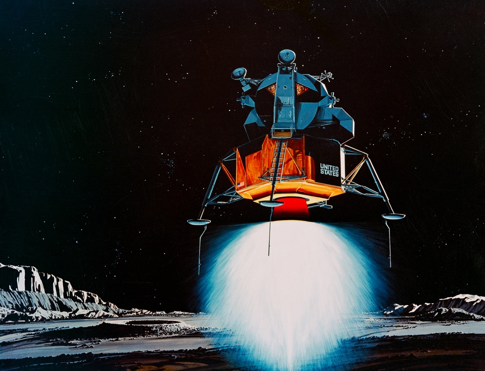 ARTIST CONCEPT - APOLLO XI - LUNAR SURFACE