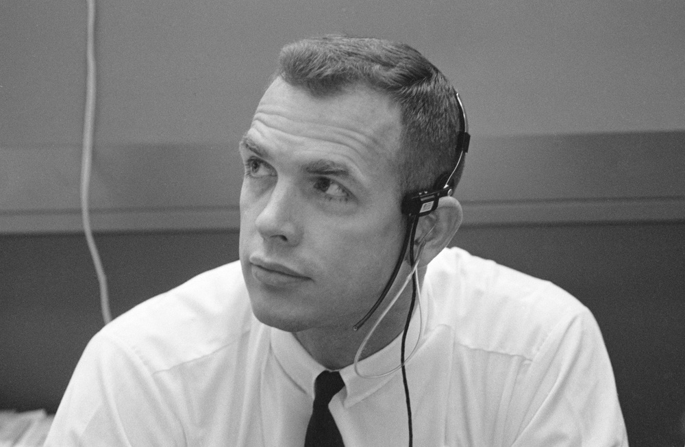 Astronaut David Scott in Mission Control Room during Apollo 11