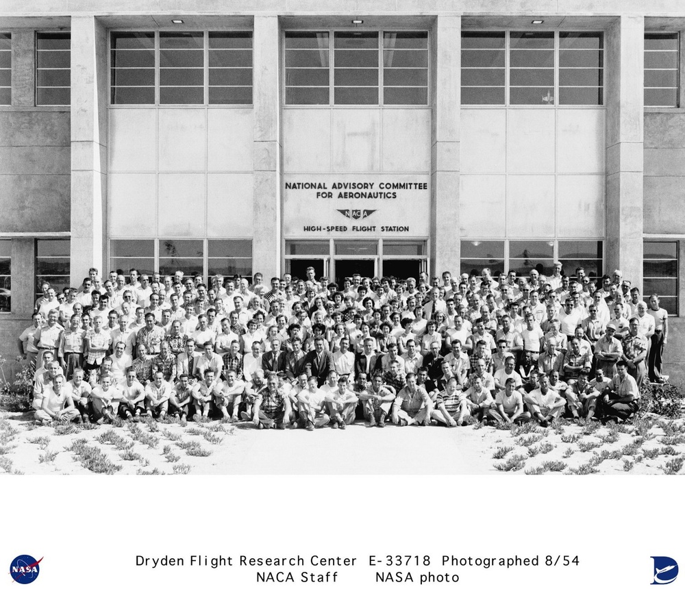 Complete NACA Muroc Staff of 1954, in front of new NACA building (4800)