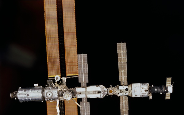 Fly-around views of ISS during STS-102