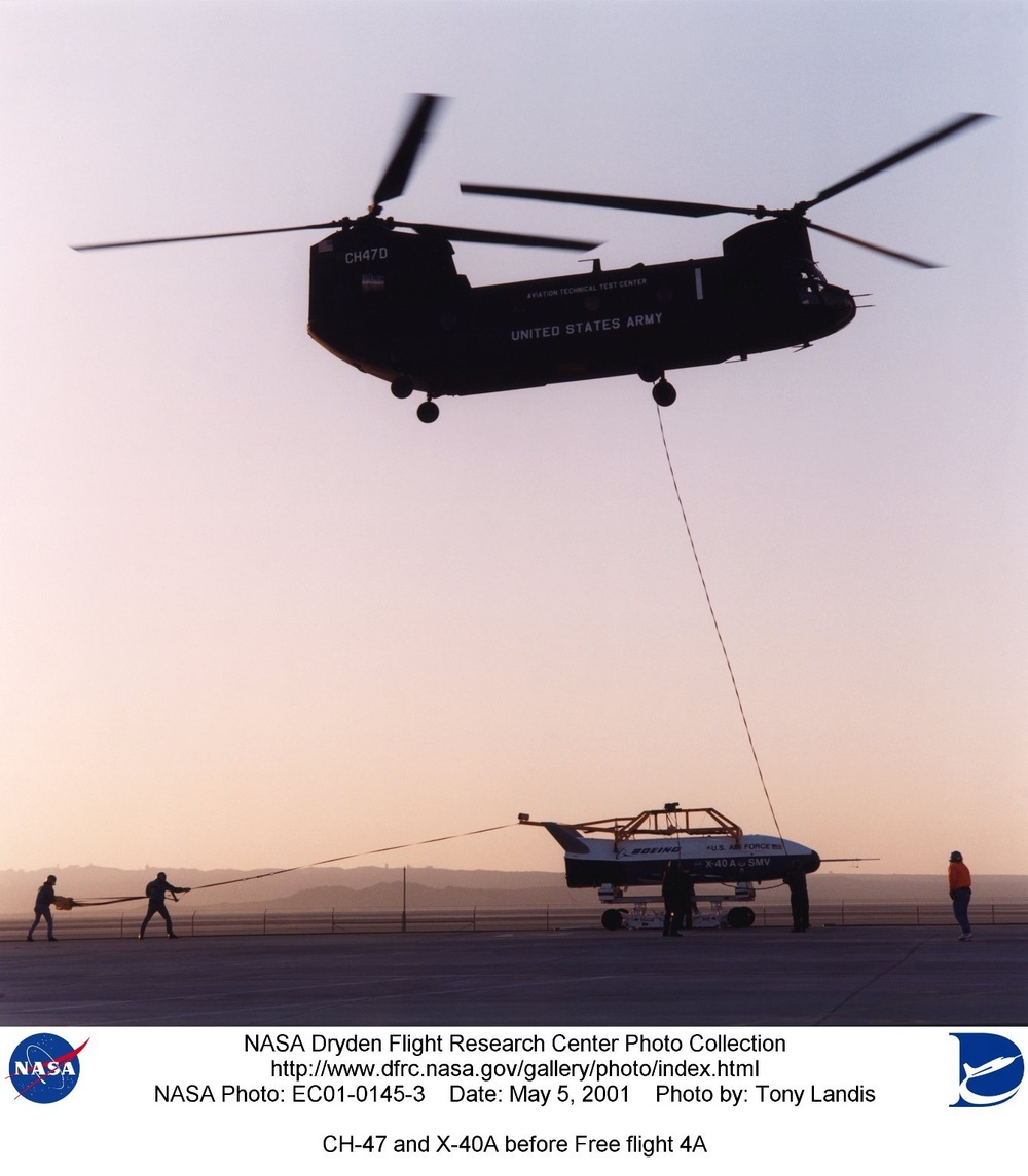 CH-47 and X-40A before Free flight 4A