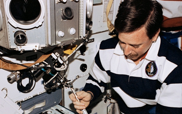 Astronaut Horowitz with tools