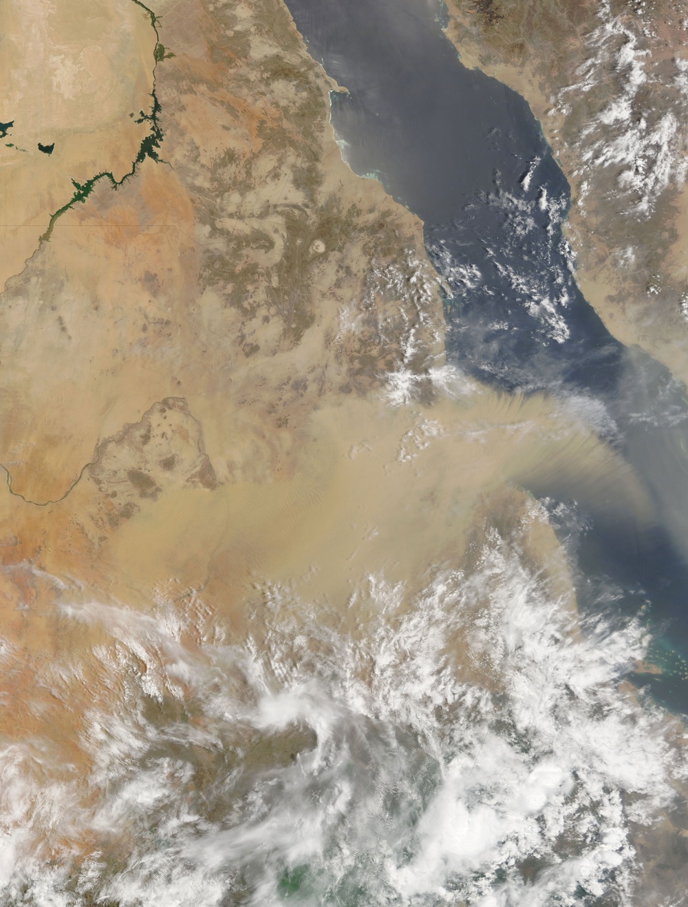 Dust Storm over the Red Sea: Natural Hazards
