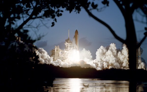 View of the launch of Endeavour which began the STS-108 mission