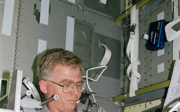 TVD, Brady collects data during LMS-1 Spacelab mission