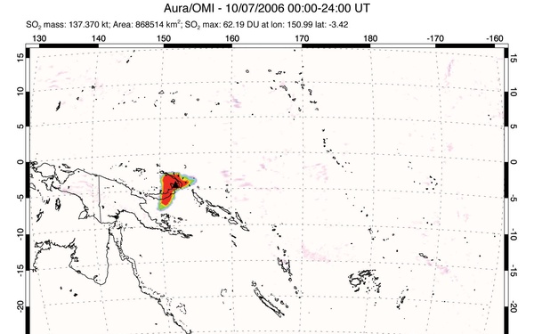 Sulfur Dioxide Cloud from Rabaul Volcano: Image of the Day