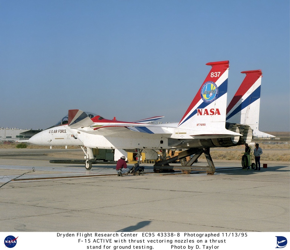 F-15B ACTIVE with thrust vectoring nozzles on test stand