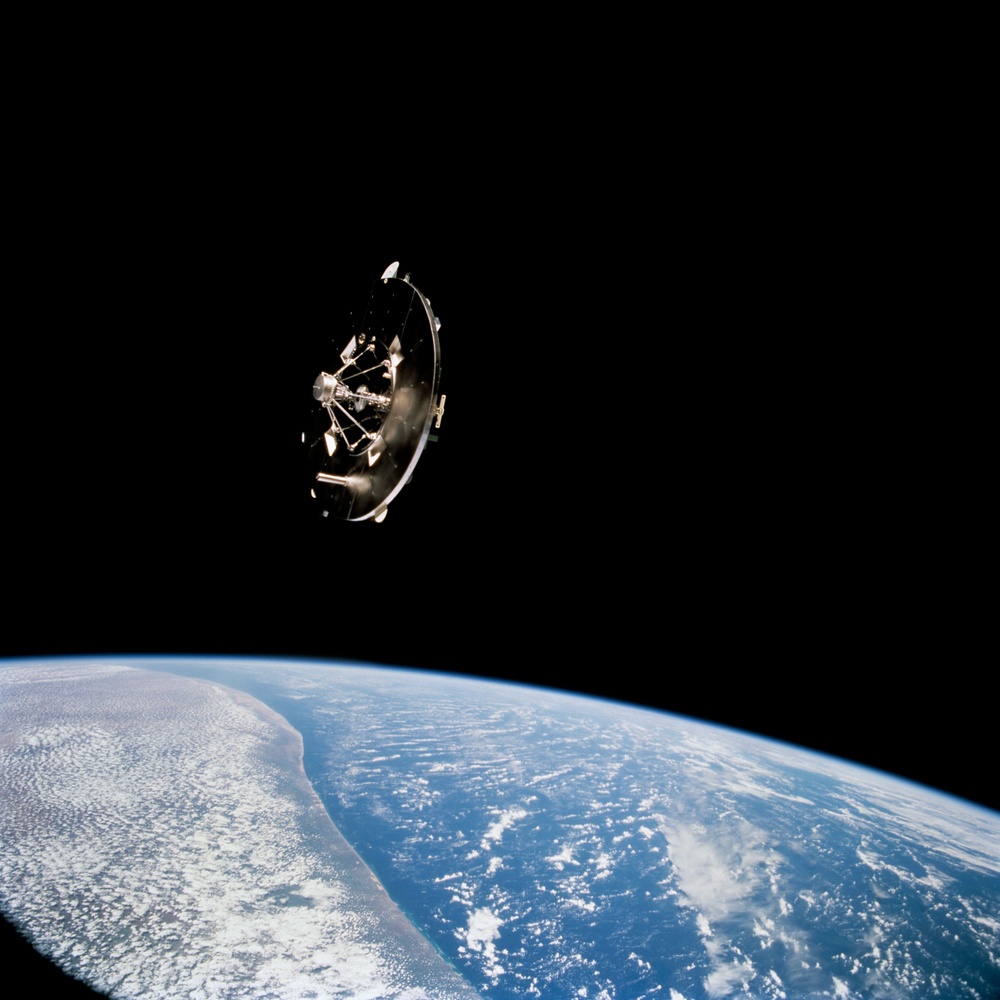 Wake Shield Facility in orbit