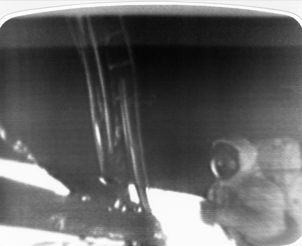 Telecast of Astronauts Armstrong and Aldrin by the Lunar Module