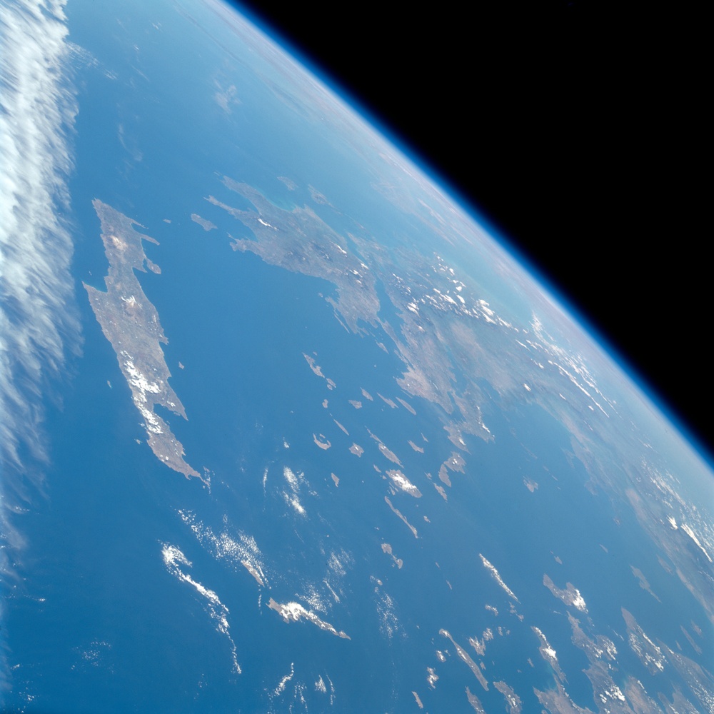 Earth observation image of Crete and Greece taken during STS-100