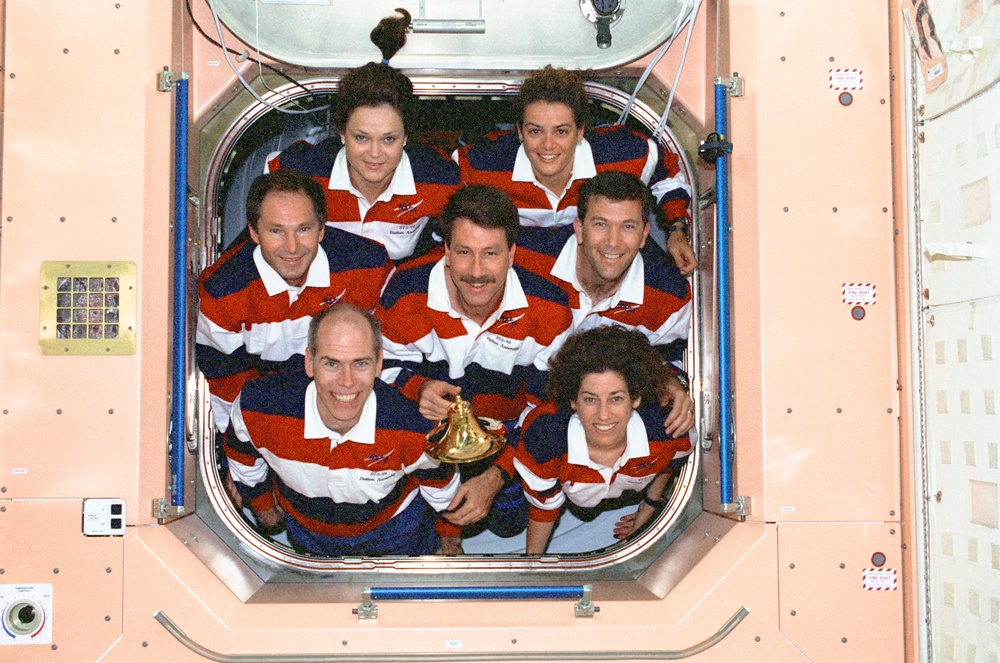 STS-96 In-flight crew portrait in the Node 1/Unity module