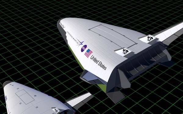 Artist concept of X-33 and Reusable Launch Vehicle (RLV)