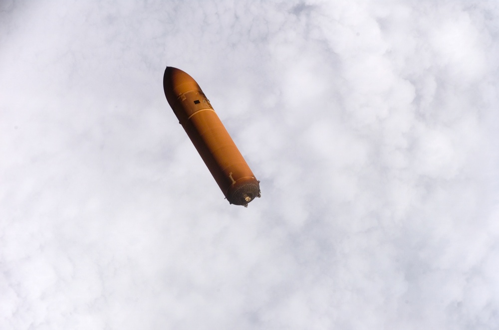 View of STS-114 External Fuel Tank during separation