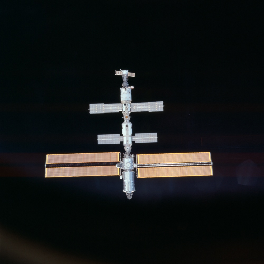 The ISS taken during the initial approach of Endeavour for STS-100