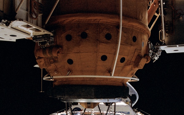 View of APAS during docking with Mir Space Station