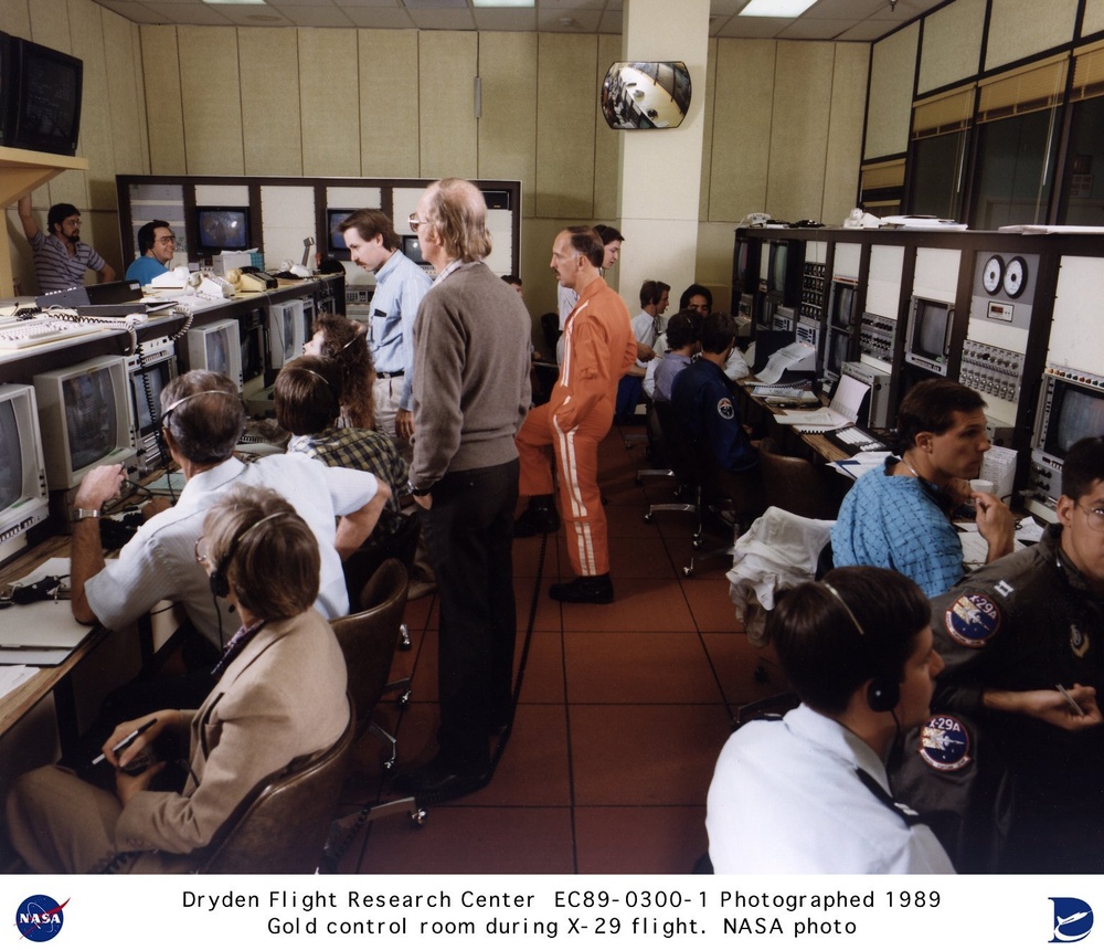 Western Aeronautical Test Range (WATR) Mission Control Gold Room During X-29 Flight