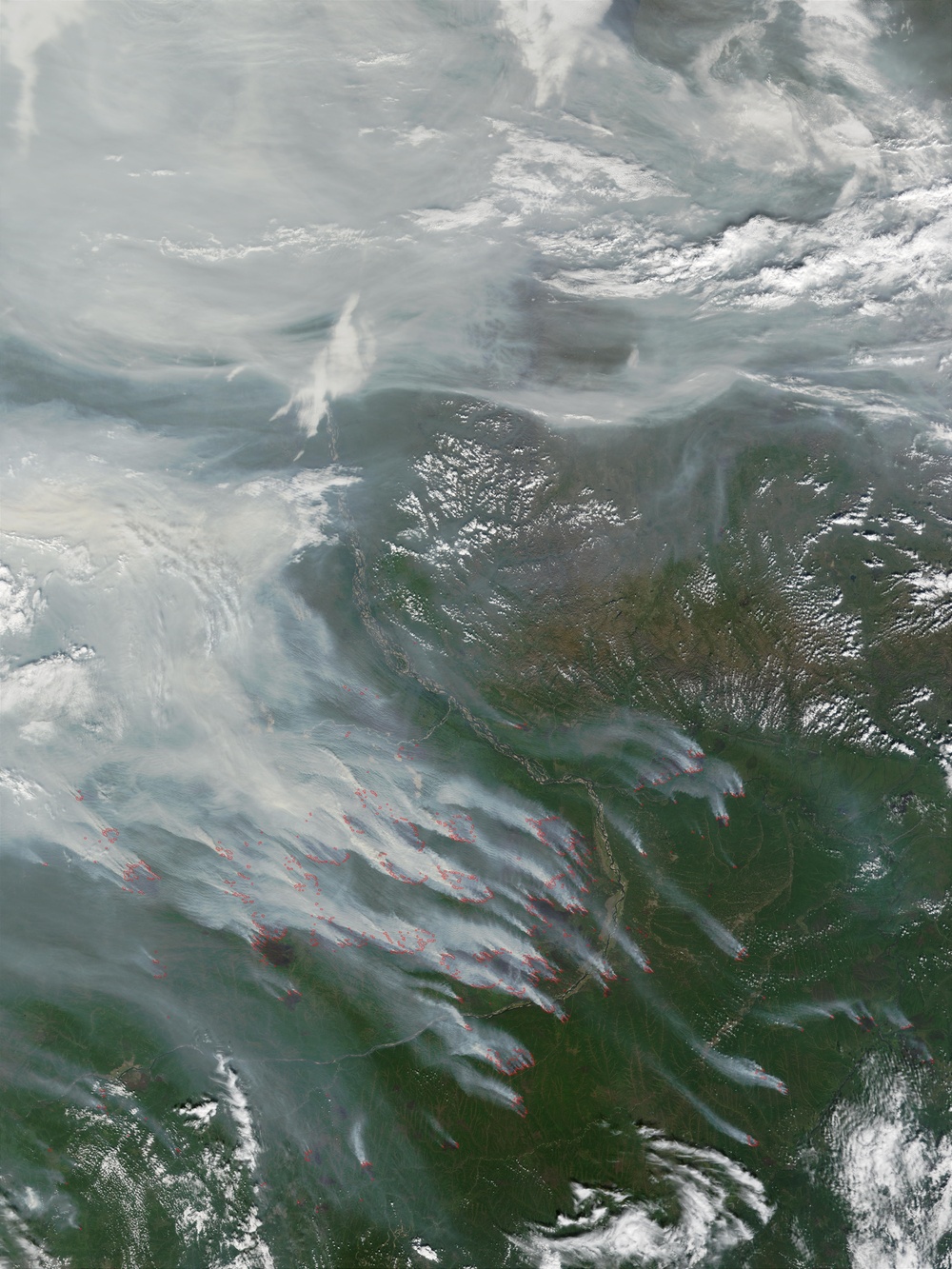 Fires along Lena River near Yakutsk: Natural Hazards