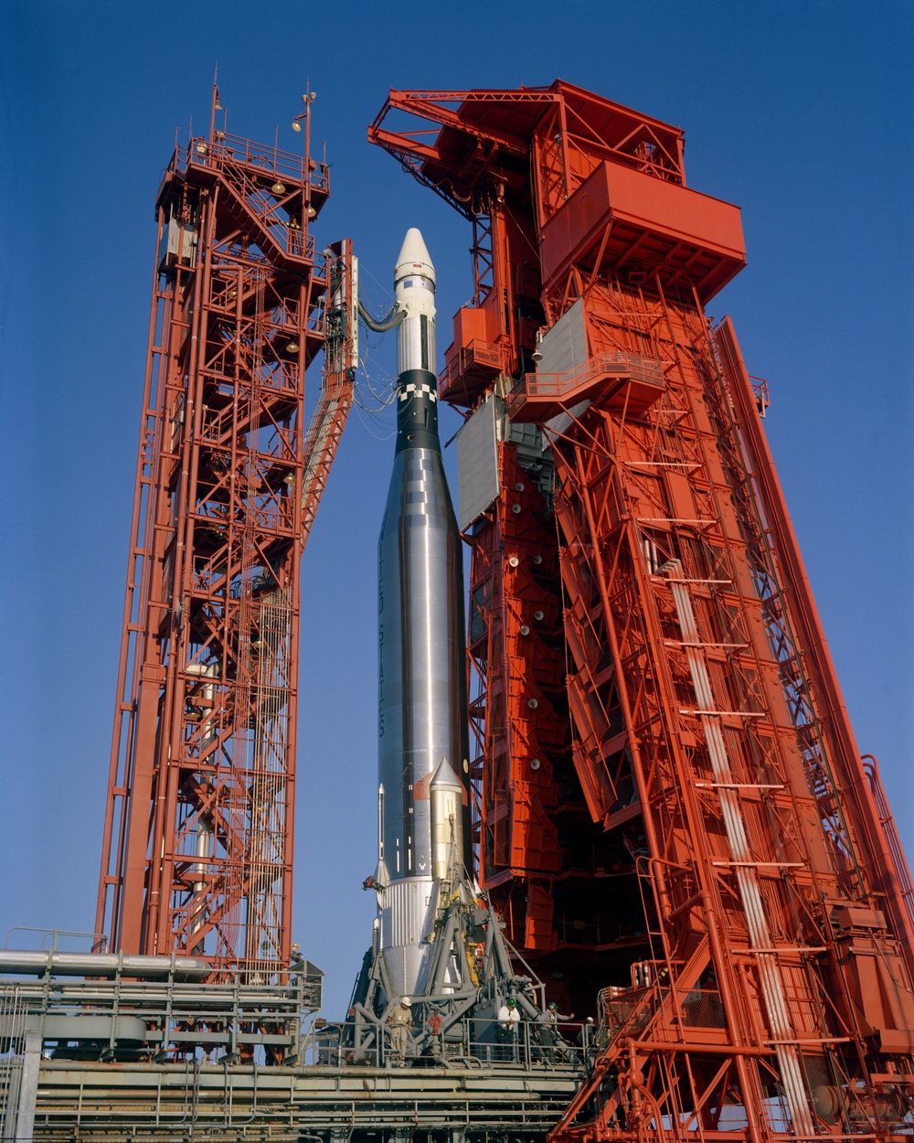 Atlas/Agena on Pad 14 during pre-launch operations