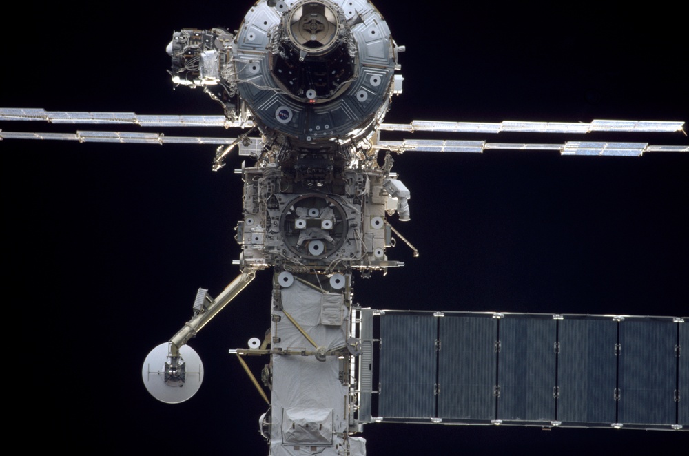 View of the ISS taken during the initial approach of Endeavour for STS-100