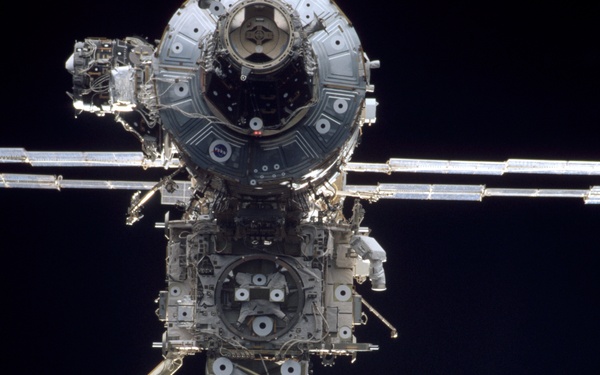 View of the ISS taken during the initial approach of Endeavour for STS-100