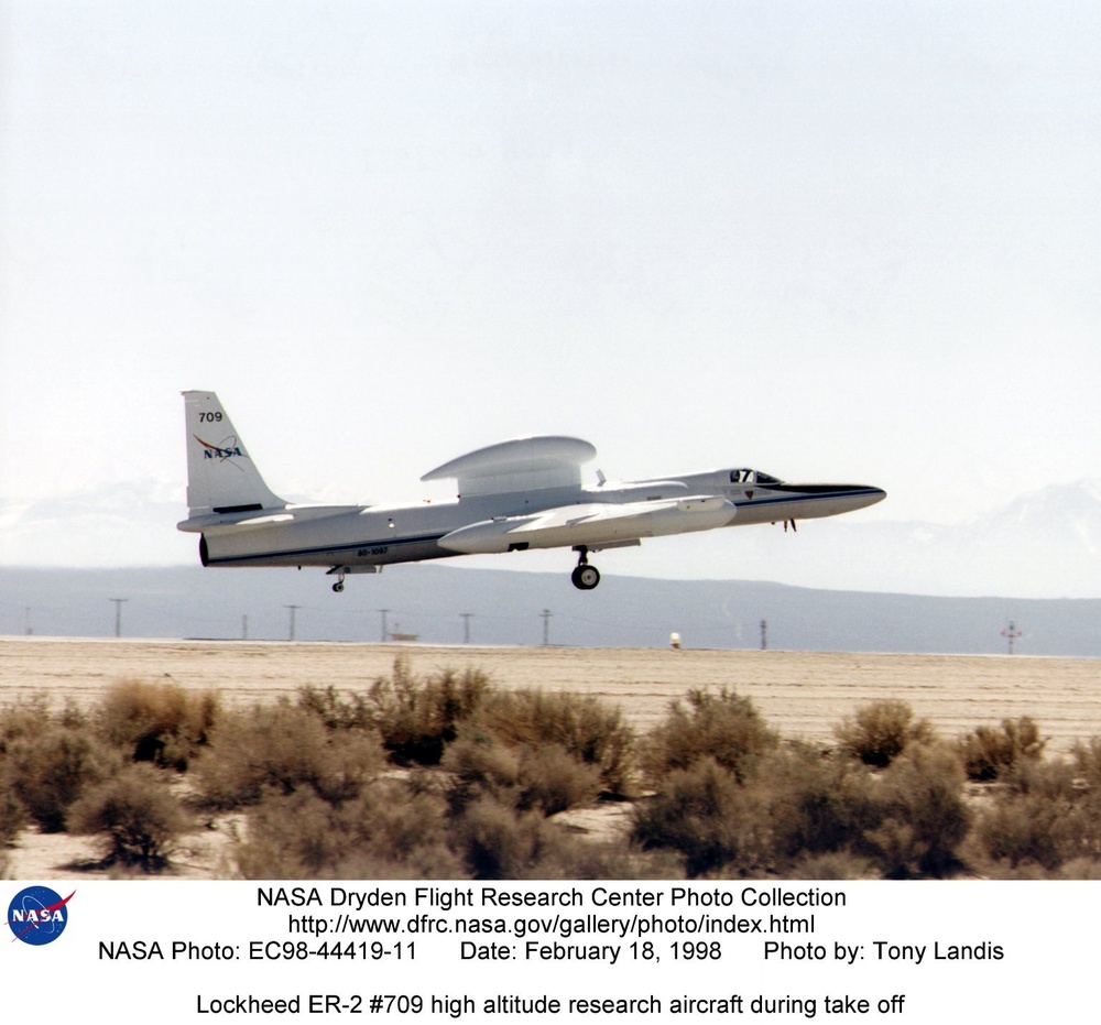 Lockheed ER-2 #709 high altitude research aircraft during take off