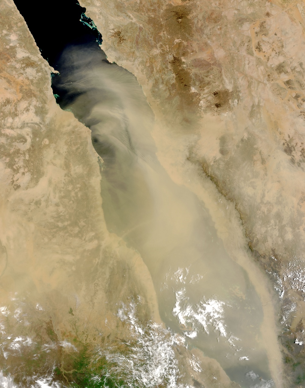 Dust Storm over the Red Sea: Natural Hazards