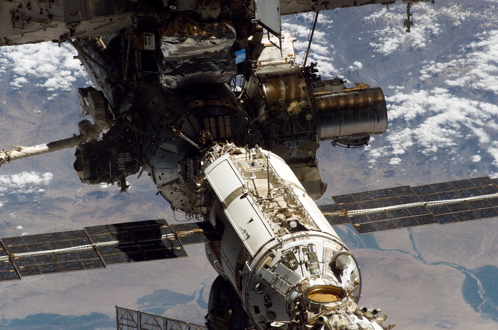 View of the ISS taken during flyaround by STS-114 crew