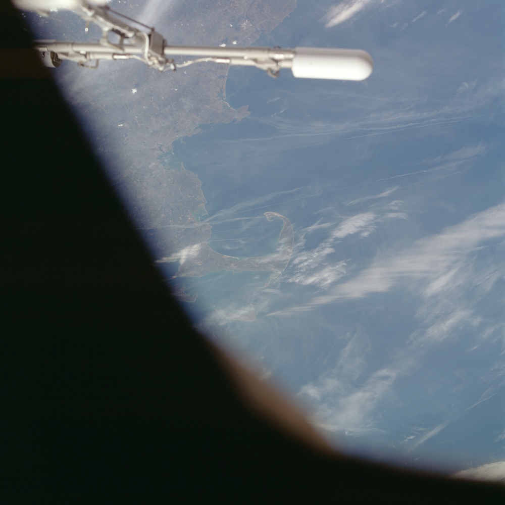 Earth observation image of Cape Cod and the UHF Antenna  taken during STS-100