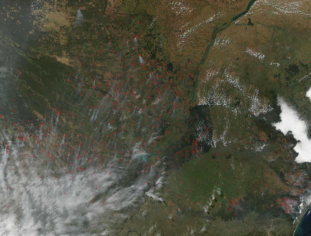 Fires in Brazil, Argentina, and Paraguay: Natural Hazards