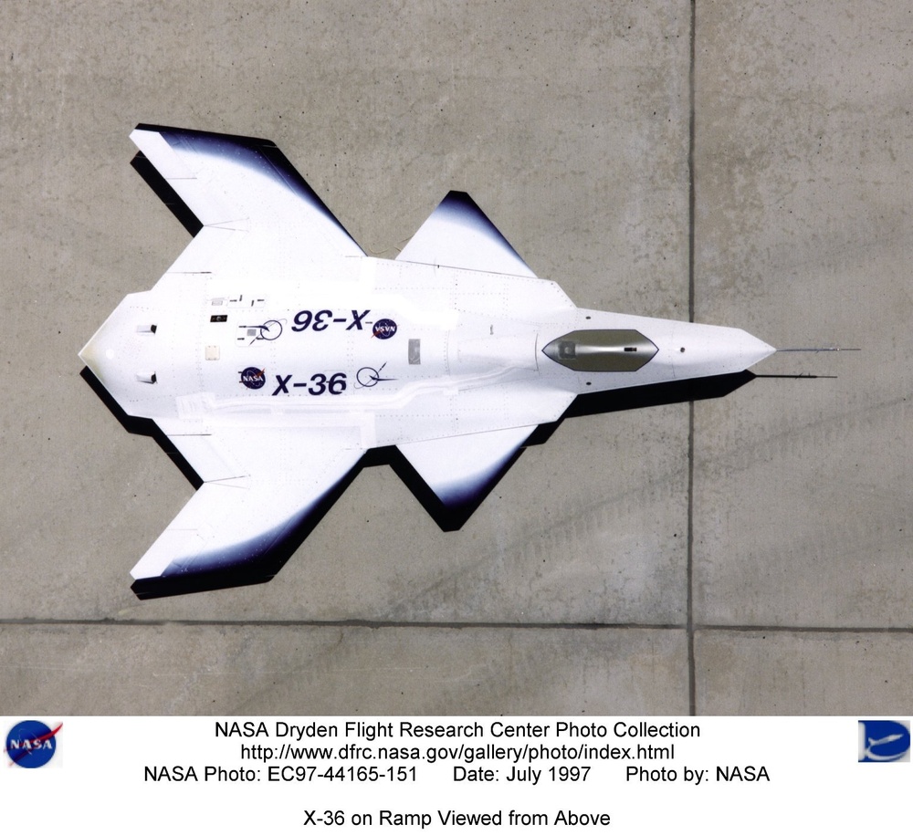 X-36 on Ramp Viewed from Above