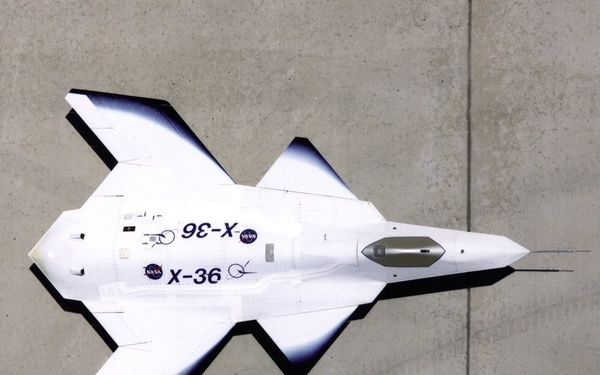 X-36 on Ramp Viewed from Above