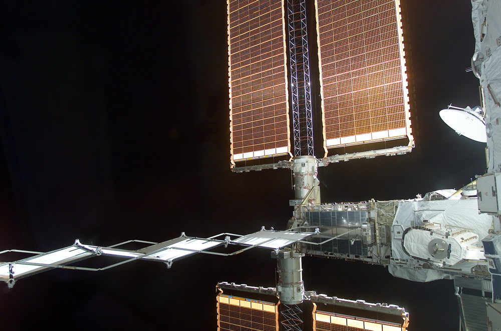 STBD Solar Array SA panel and PV radiator on the P6 Truss taken during mission STS-111 UF-2
