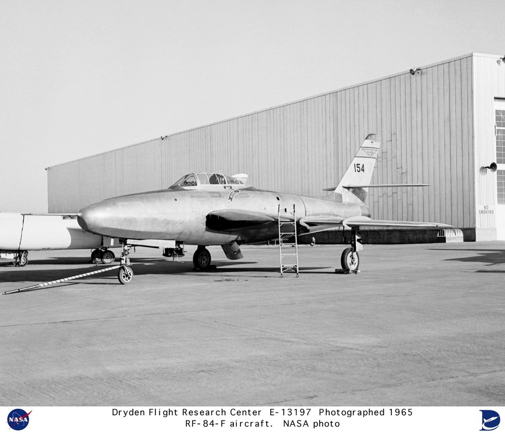 YRF-84F aircraft on ramp