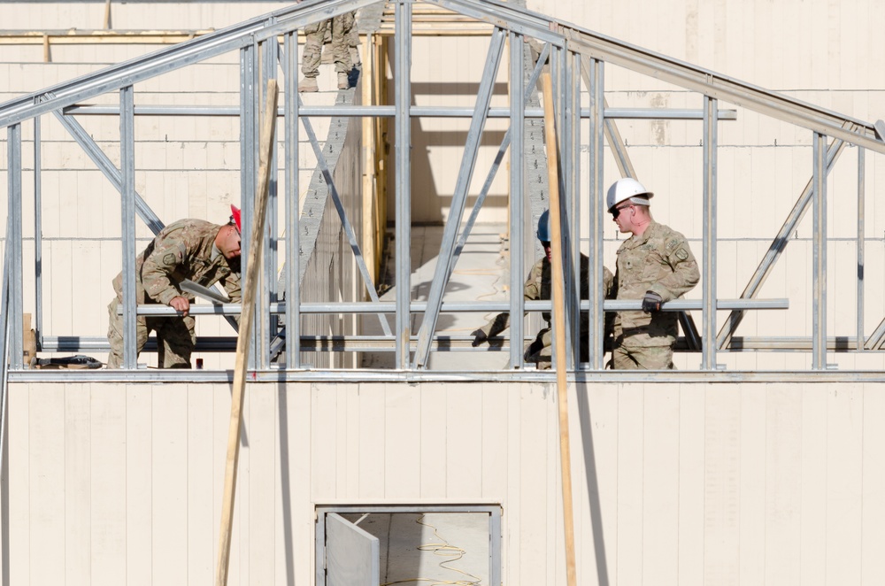 Engineers from the 624th Engineer Company take on lage scale building operations.