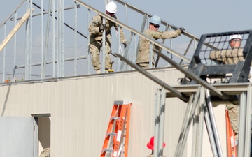 Engineers from the 624th Engineer Company take on lage scale building operations.