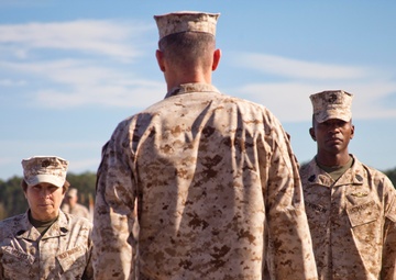 Passing the sword: Robinson takes over as sergeant major