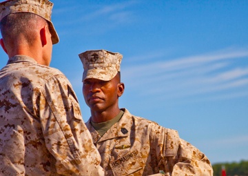 Passing the sword: Robinson takes over as sergeant major