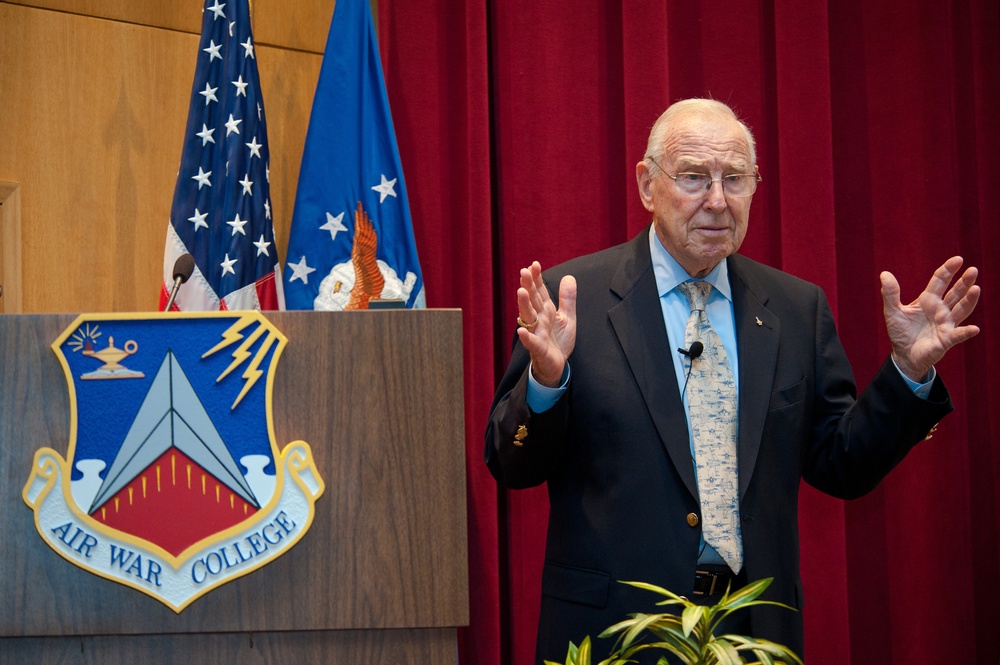 Retired astronaut Jim Lovell visits AWC