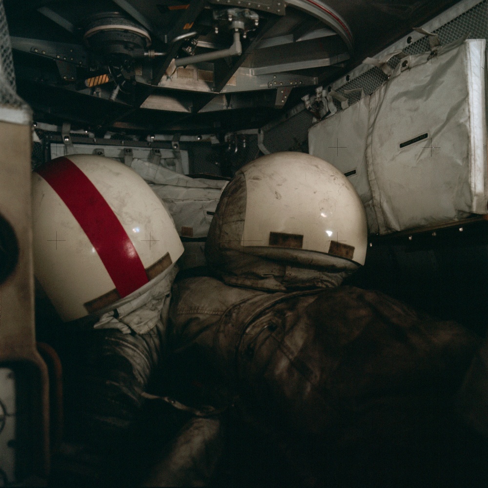 Apollo 17 Mission image - LM Interior, EVA Suits