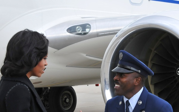 Greeting Michelle Obama