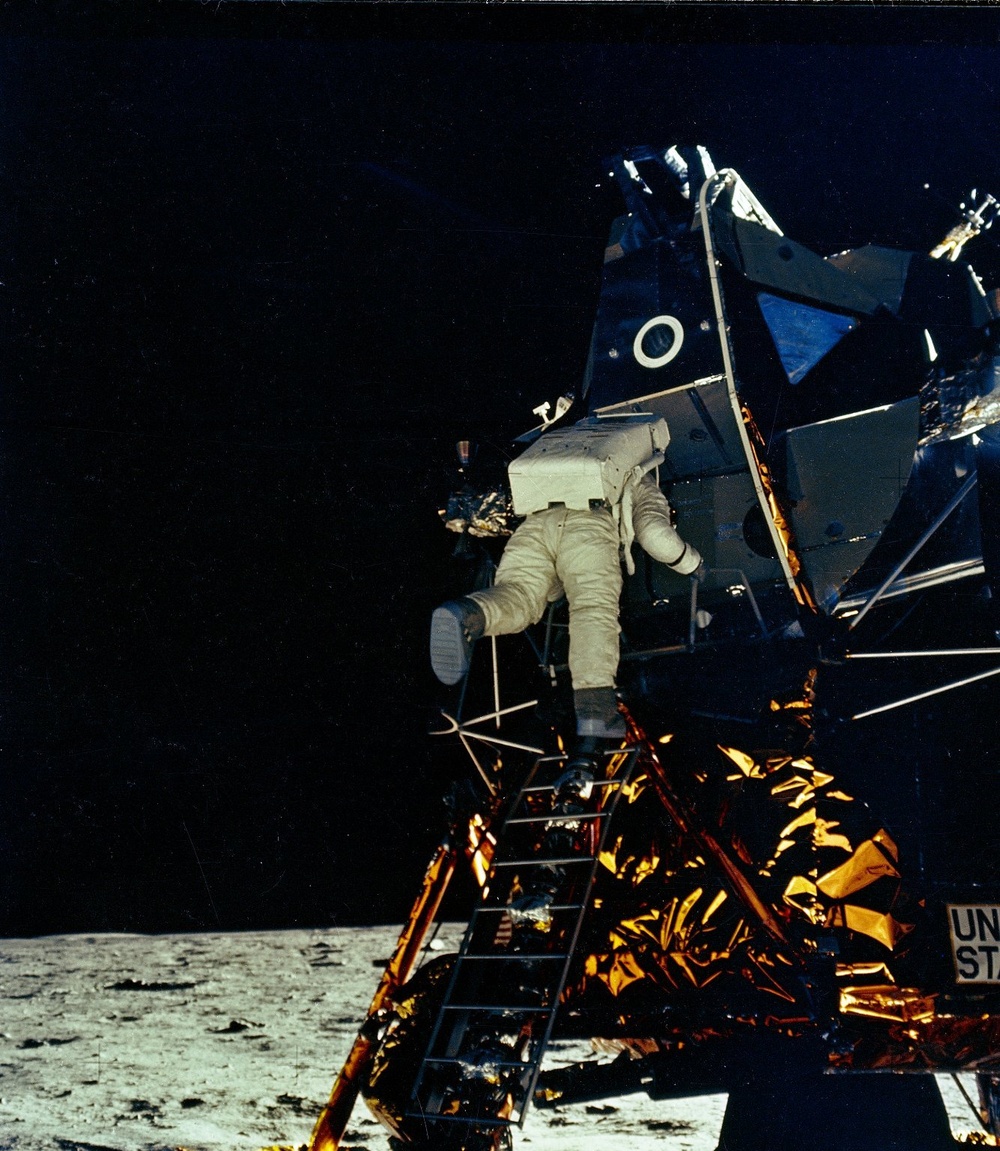 Astronaut Edwin Aldrin Egresses From Lunar Module