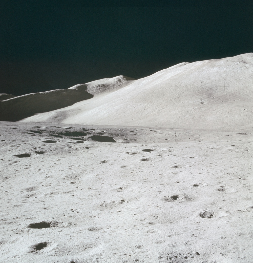 Apollo 15 Mission image - Panoramic view of  the East Flank of Hadley Delta